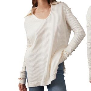 FREE PEOPLE We the Free Raymond Thermal Top Cream Size Medium